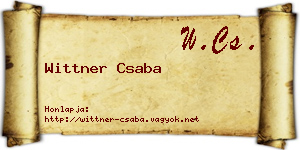 Wittner Csaba névjegykártya